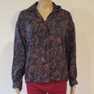Vintage Dark Paisley Blouse